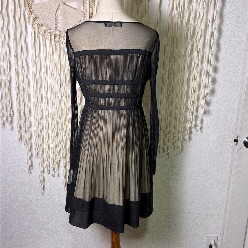 Twinset by Simona Barbieri Black Mesh Long Sleeve Mini Dress Size Small - Picture 3 of 13